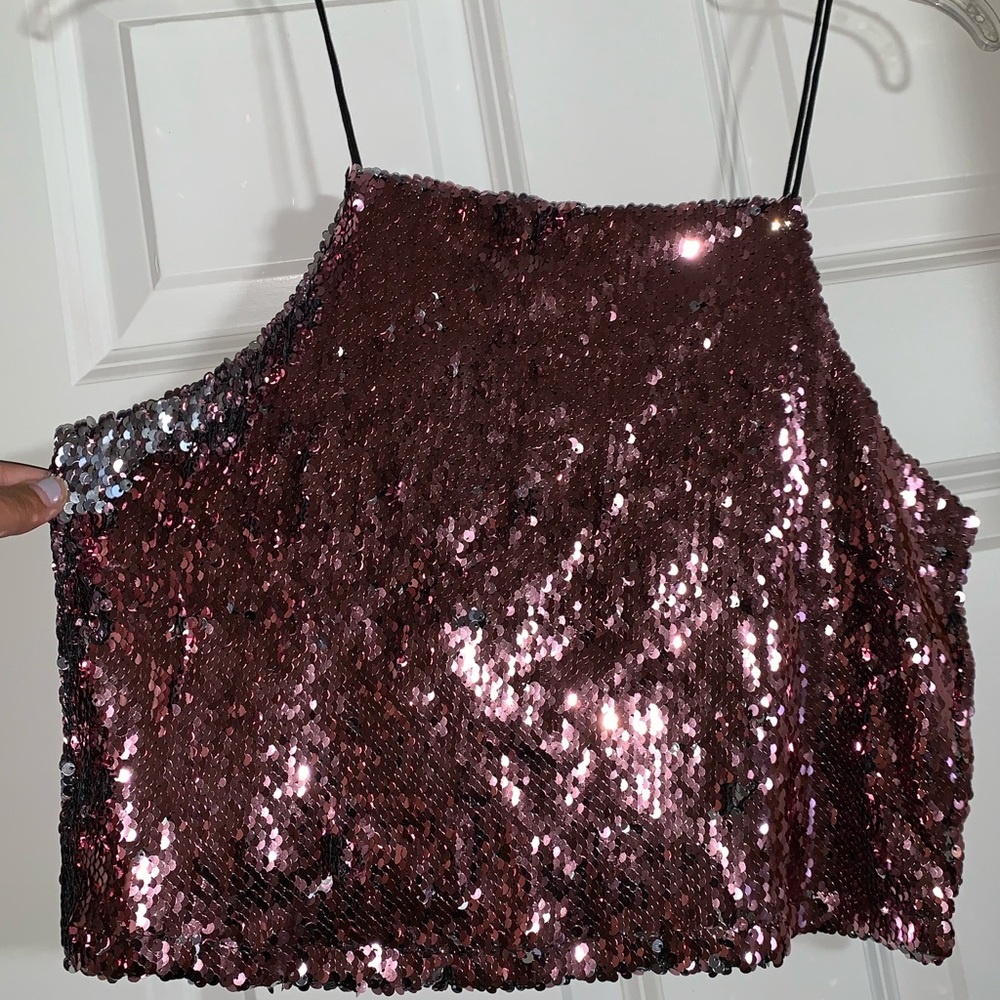 Forever 21 Pink & Silver Sequin Top